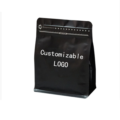Gusseted Side Moisture Proof Standup Seal Quad Lock Zipper Flat Bottom 1kg Block 1kg Coffee Bean Valve Mylar Aluminum Foil Package Bag