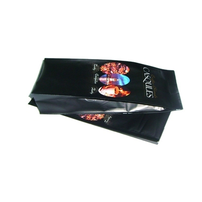 Barrier Black Coffee Food Grade Self Sustaining Resealable Stand Up Pouch Food Bag With Button Valve