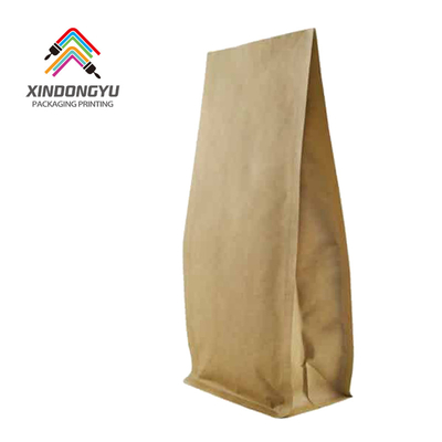 Eco-friendly Biodegradable Brown Compostable Barrier Zip Lock Recyclable Craft Paper Bag For Candy Packaging Coffee And Tea